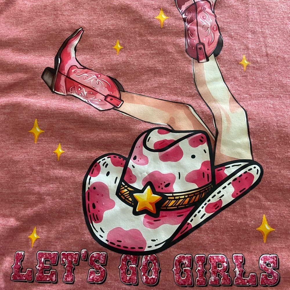 Pink Western Graphic Tee - Let's Go Girls